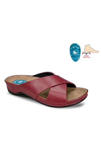 Ceyo 9946-1ı شبشب نسائي لتقويم العظام باللون الأحمر الداكن