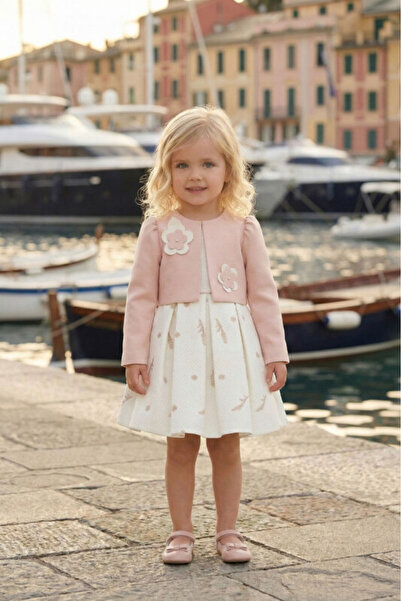 Pamina Baby Girl Evening Dress Floral Embroidered Dress and Bolero Set - Birt...