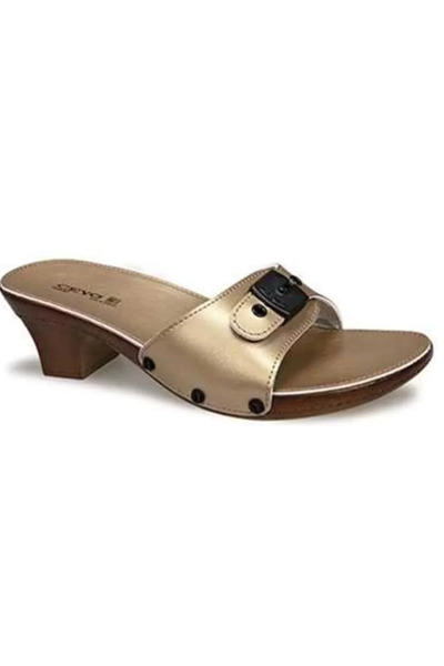 Ceyo 6800I Minelli Heeled Gold Orthopedic Women's Slippers