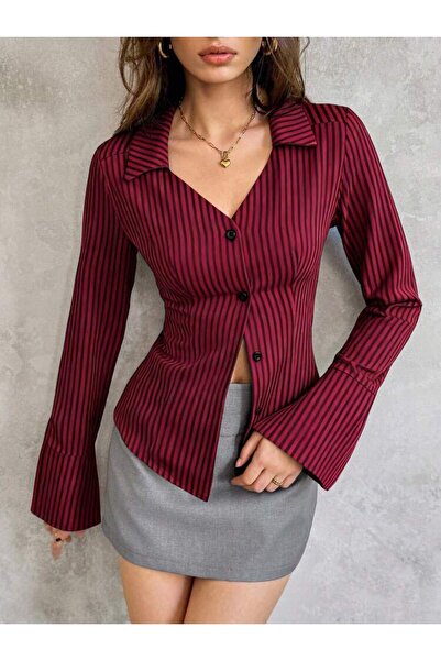 Köstebek Spanish Sleeve Striped Fitted Fit Shirt