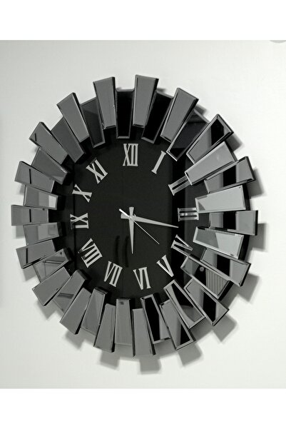 COOLOVS Piyano Aynalı Saat – 80 cm Çapında, Füme Kenarlarla Zarif ve Modern T...