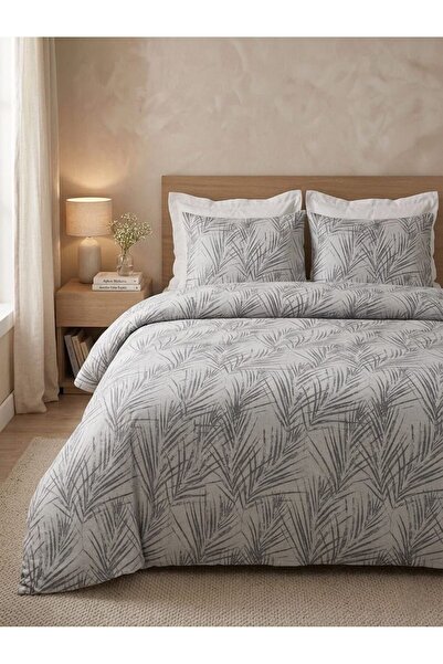 Cotivo Set de husă de pilotă dublă, 100% bumbac, cu textură moale și model mo...