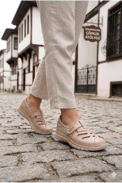 Mehmet Mete 1261 Gold Anatomical Comfortable Lightweight Genuine Leather Wome...