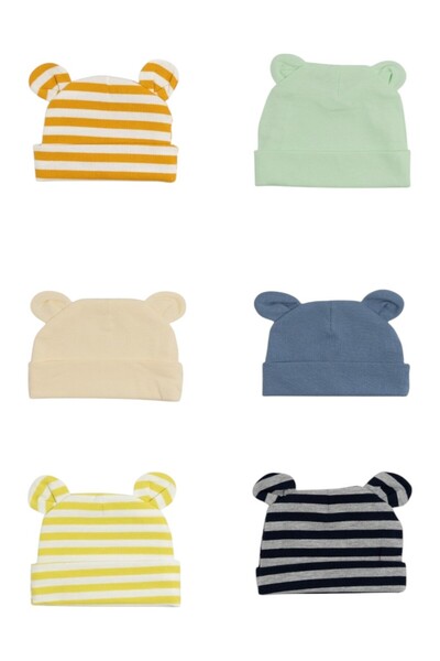 Bambimici - Baby Beanie Bear - Set of 6 - Multicolor - 0M to 6M