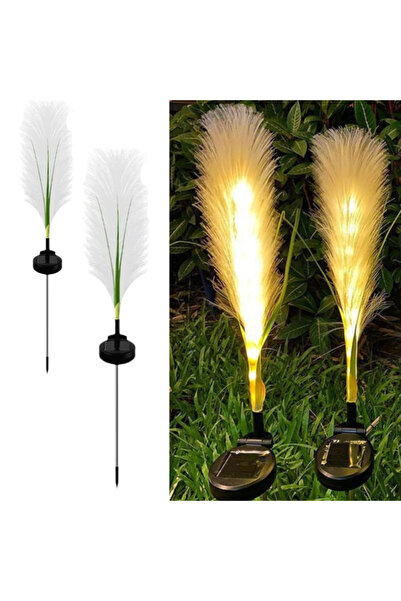 Homegenius Set 2 Lămpi Solare Decorative Iarbă de Pampas cu LED M374-22, 70cm...