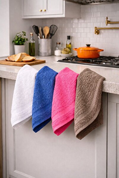 Bikaya Home 100% Cotton Towel Washcloth |   30X30 cm |   4-Pack |   Super Abs...