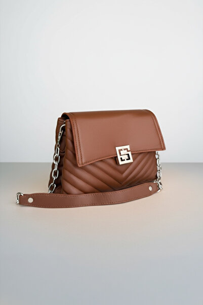 LYRA Bags & Accessories Lyra Women's Crossbody Bag Brown Quilted Chain Strap ...