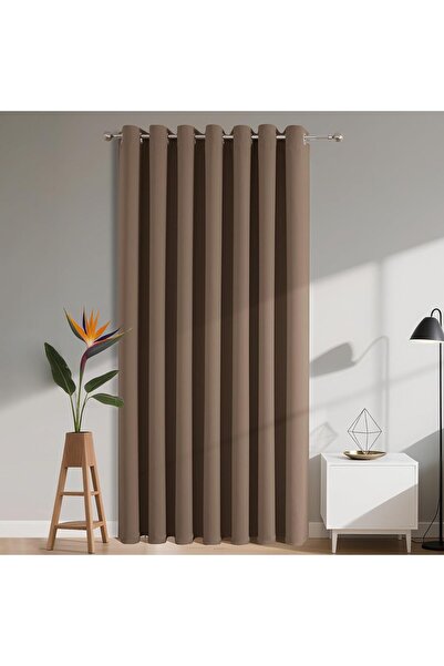 JOYDECO Blackout curtain with metal rings, Joydeco, Cappuccino, 245x135cm, 1 ...