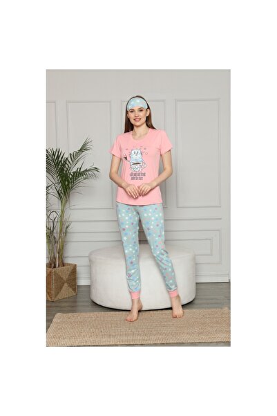 Serena Pijama pentru Dama cu Imprimeu Pisică - Set de Primăvară