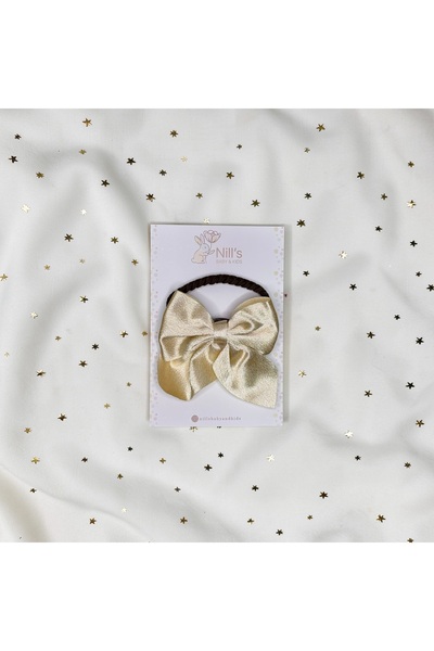 Nills Baby & Kids Shiny Satin Bow Rubber Buckle - Champagne Gold