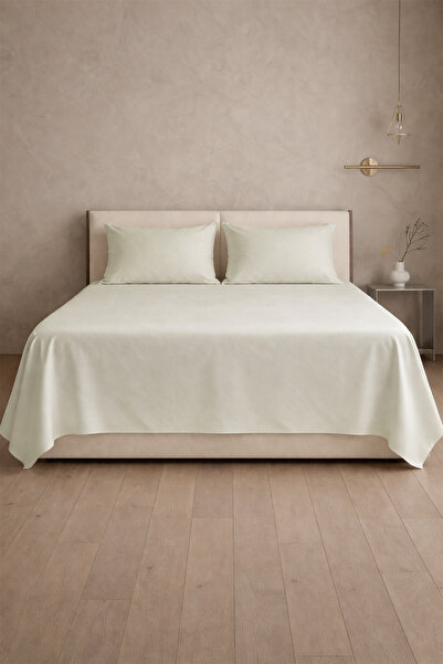 First Choice 100% Βαμβακερό Σατέν 200 TC (80 Κλωστές) Σετ Σεντόνια Κρεμ