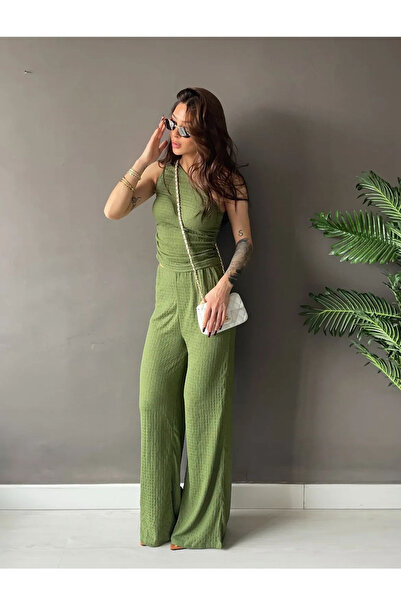 kleshus Btl Lycra Comfortable Cut Wrinkled Fabric One Shoulder Two Piece Top ...