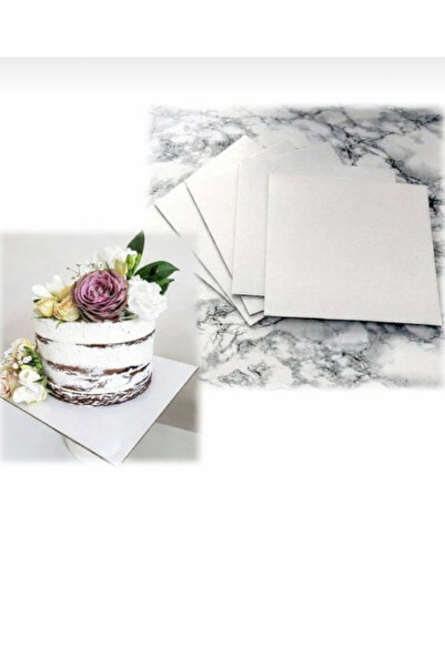 By Paster Karton Pasta Altlığı 24x24 cm – Beyaz Dayanıklı Kare Pasta Sunum Al...