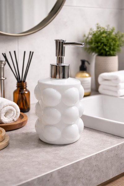 ViZKA Oval Liquid Soap Dispenser, Grape Model Glass Soap Dispenser, 300ml / W...