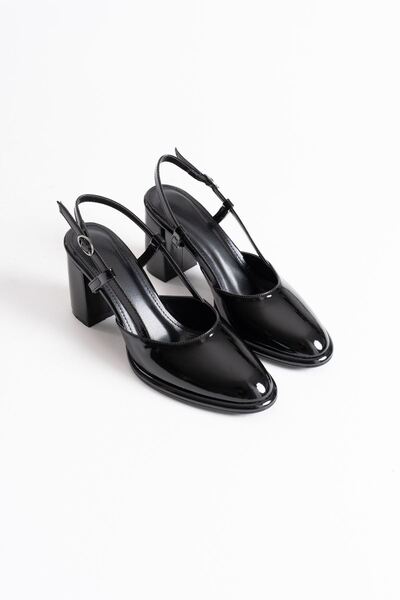 Zerenyus ZR18MS18 Premium Μαύρα λουστρίνια γυναικεία παπούτσια με τακούνι