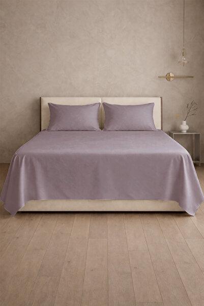 First Choice 100% Βαμβακερό Σατέν 200 TC (80 Κλωστές) Σετ Σεντόνια Λιλά