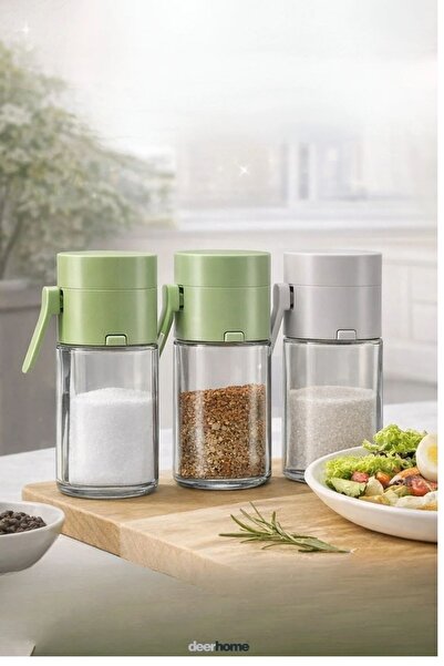 HİROS'H Push Salt Dispenser with Keys, Homogeneous Moisture-Proof Quantitativ...