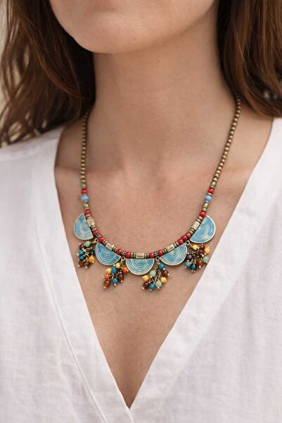 cleopatra takı aksesuar Nile Sparkle Vintage Fan Women's Necklace