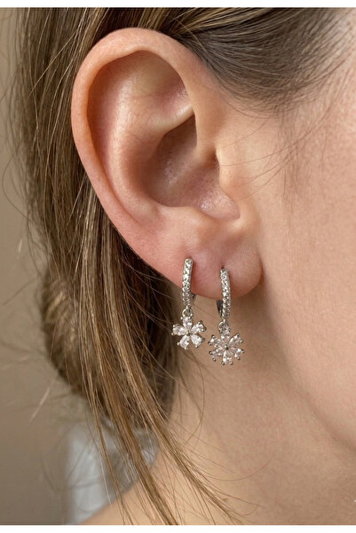 kurukafagift Flower Hoop Earrings with Zircon Stone Xuping