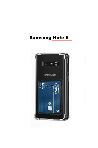 bewn Samsung Note 8 Compatible Card Holder Wallet Transparent Edge Protected ...