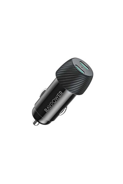 RavPower Pioneer 50 W Dual USB-C Car Charger - Black