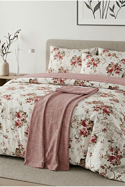 Peacock Σετ Παπλωματοθήκης Διπλό 4 Τεμάχια 100% Βαμβάκι