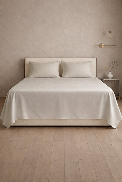 First Choice 100% Βαμβακερό Σατέν 200 TC (80 Κλωστές) Σετ Σεντόνια Σαμπάνια