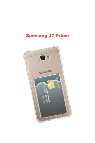 bewn Samsung J7 Prime Compatible Card Holder Wallet Transparent Edge Protecte...