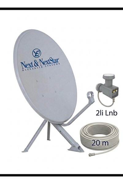 NEXT NEXTSTAR 60CM 0,6mm Çanak Anten 4K Destekli- 20metre Kablo - 2 Girişli L...