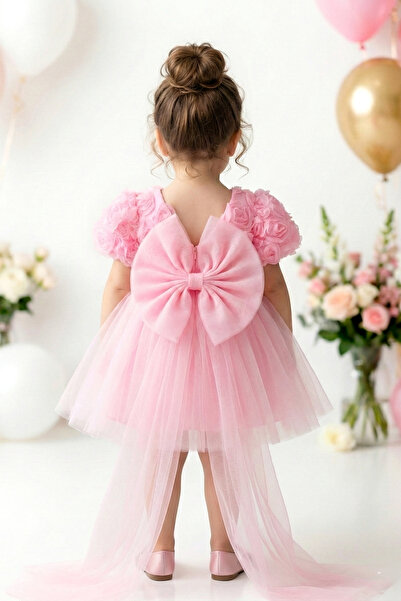 Baby Animals Baby Girl Girl Child Birthday Party Wedding Dress Balloon Rose B...