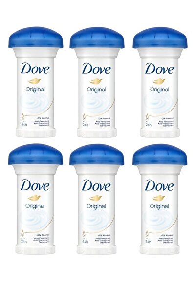 Dove Set 6 x Deodorant antiperspirant cremă stick 24h, Original, Ciupercă, 50ml