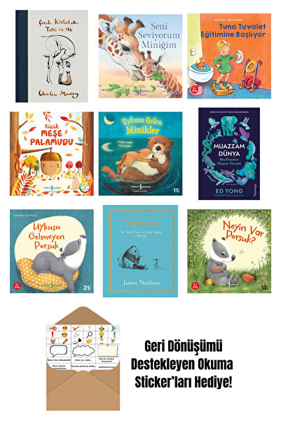 Can Yayınları Çocuk Köstebek Tilki ve At (Ciltli) + 9 Kitap Seti + Okuma Stic...