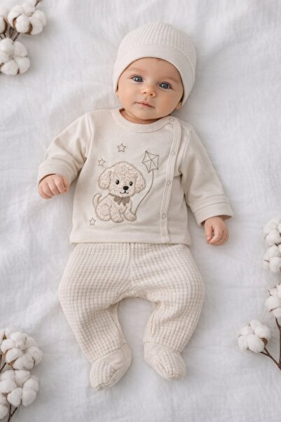 Pure Boutique Βρεφικό σετ 3 τεμαχίων: μπλούζα με σχέδιο κουταβάκι, παντελόνι ...