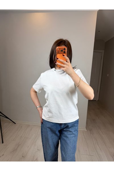 Alizstore White Basic T-Shirt Women's Cotton Oversize