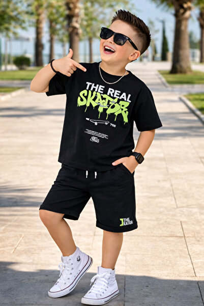 KOKOŞ BEBEK Skater Printed Boy's Shorts Set - Age 3/6 - 316866