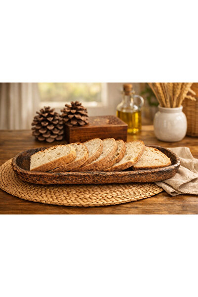 ASLI Handmade Unbreakable Decorative Presentation Plate 36X12 cm Rustic Design