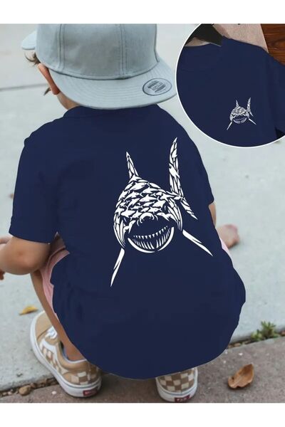 VESTIR BIEN Tricou pentru copii din bumbac cu imprimeu rechin