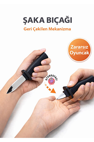 OYUNKAFASI Şaka Bıçağı Geri Çekilen Plastik Oyuncak Eğlenceli Şaka Oyuncağı