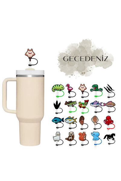 GECEDENİZ Thermos Compatible Straw Stopper Sea Stingray Animal