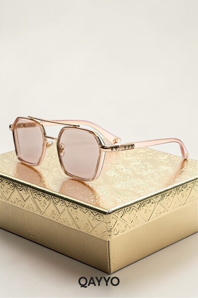 QAYYO Accessories Sunglasses Men's Uv400 Glass Ce Certified Gold Rose Brown