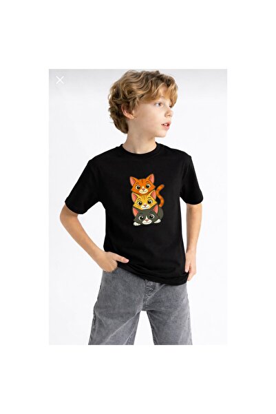 playwear Παιδικό unisex μπλουζάκι με στάμπα γατάκι, 100% βαμβάκι, με κανονική...