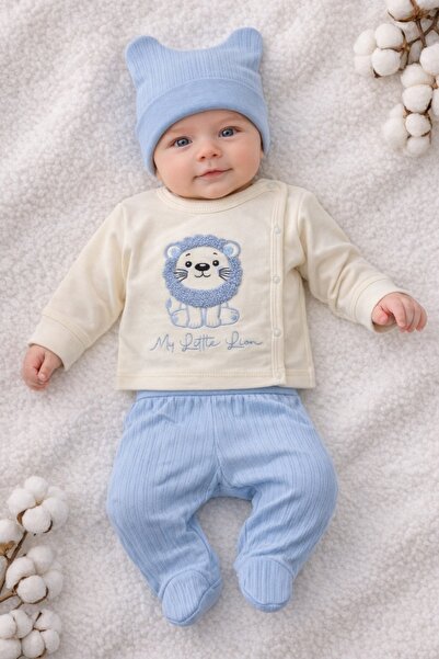 Pure Boutique Βρεφικό σετ 3 τεμαχίων για αγόρι: μπλούζα με λιοντάρι, παντελόν...