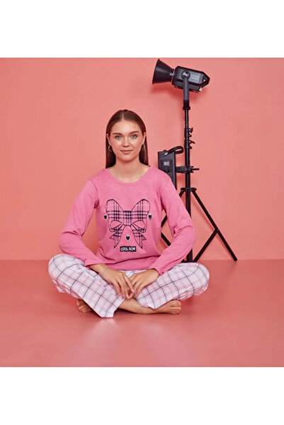 Serena Γυναικείες πιτζάμες, με μακριά μανίκια και μακρύ βαμβακερό παντελόνι, ...