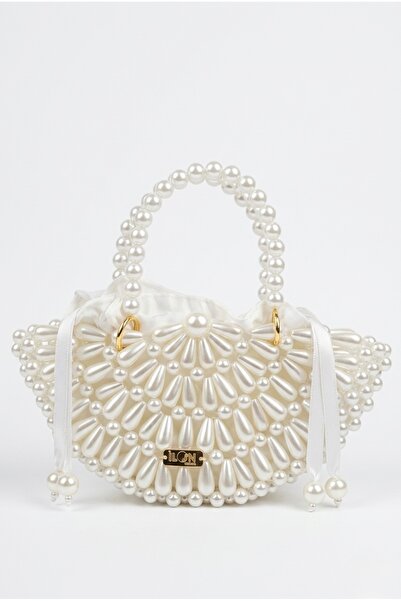 İlon Design İnci Boncuk İşlemeli Şık El Çantası