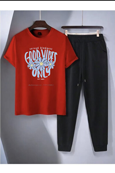 MİDAD Good printed t-shirt - jogger t-shirt crew neck bottom top tracksuit set