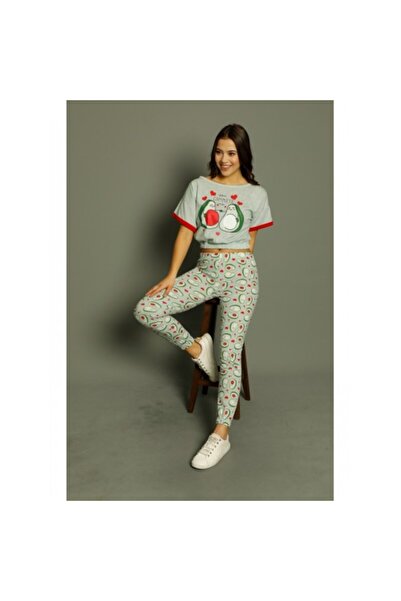 lindros Γυναικείες πυτζάμες, με κοντά μανίκια και μακρύ βαμβακερό παντελόνι, ...