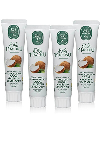 Eyüp Sabri Tuncer معجون أسنان بخلاصة جوز الهند الطبيعية 90 مل × 4 قطع