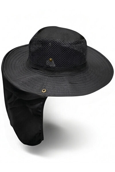 Mustran Summer Sun Hat Uv Protection Mesh Safari Outdoor Fishing Hat with Nec...