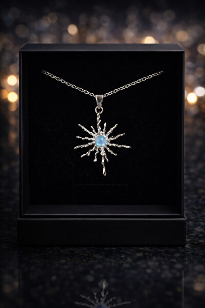 Selvica Reflect Energy Blue Stone Sun Necklace |   Stylish and Eye-Catching Gift