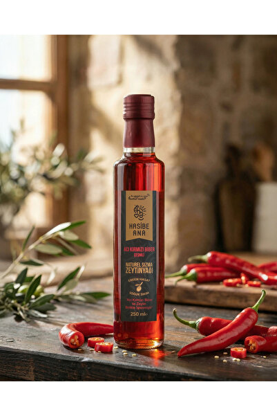 HASİBE ANA Körfez Acılısı | Acı Kırmızı Biber Çeşnili Sızma Zeytinyağı - 250 ml